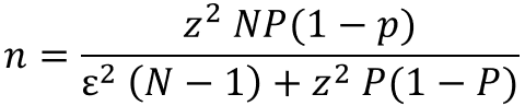 Fórmula para o cálculo de n.