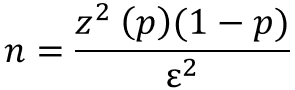 Fórmula para o cálculo de n.